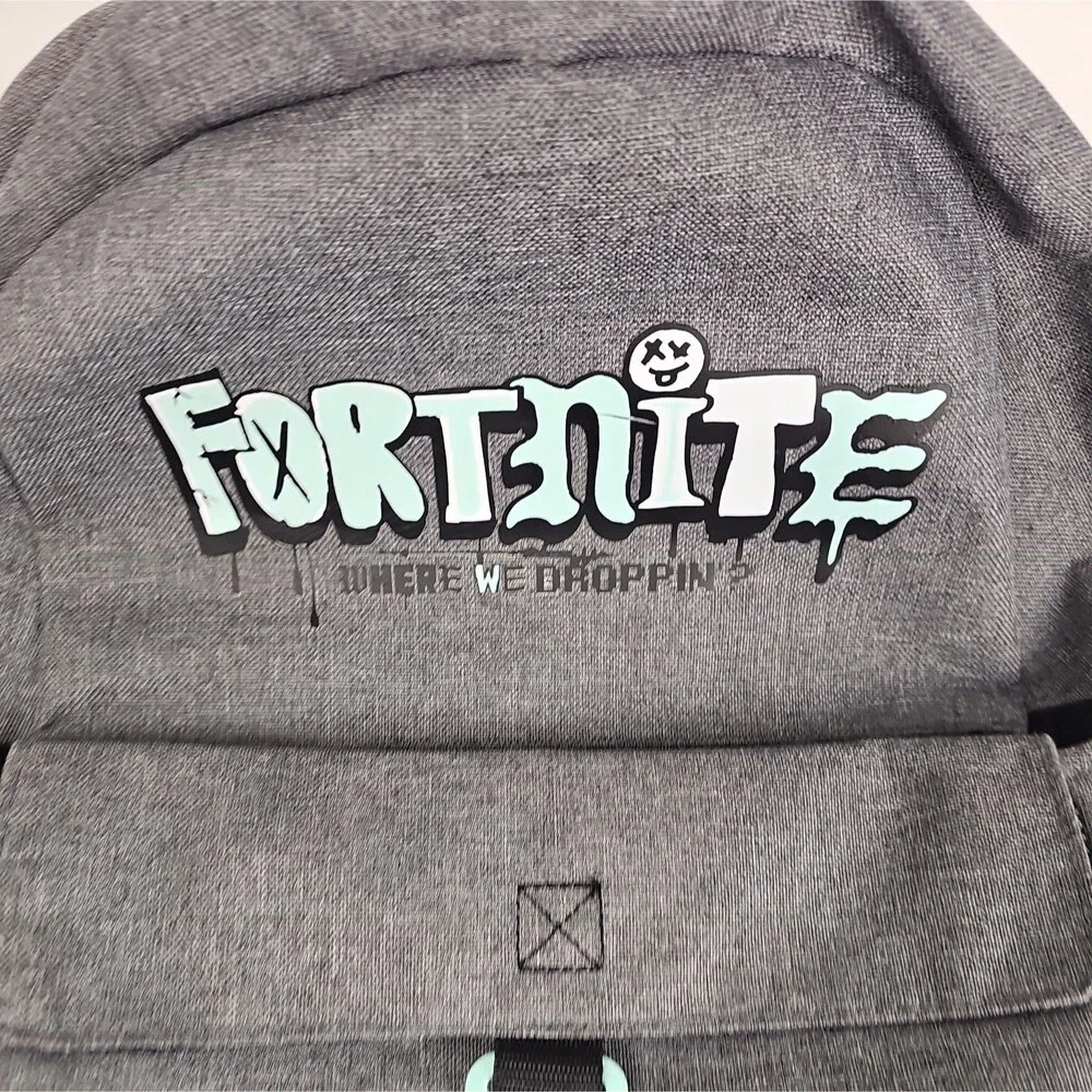 Fortnite Kids Backpack Gray Black Llama School Book Bag Epic Games 2024